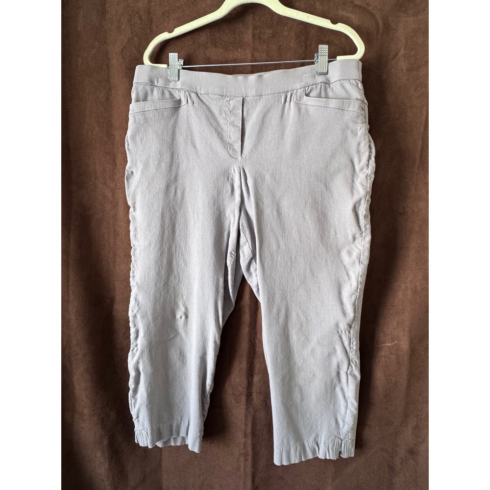 Briggs Womens Light‎ Grey Pull On Capri Pants Size 14 Cropped lightweght summer